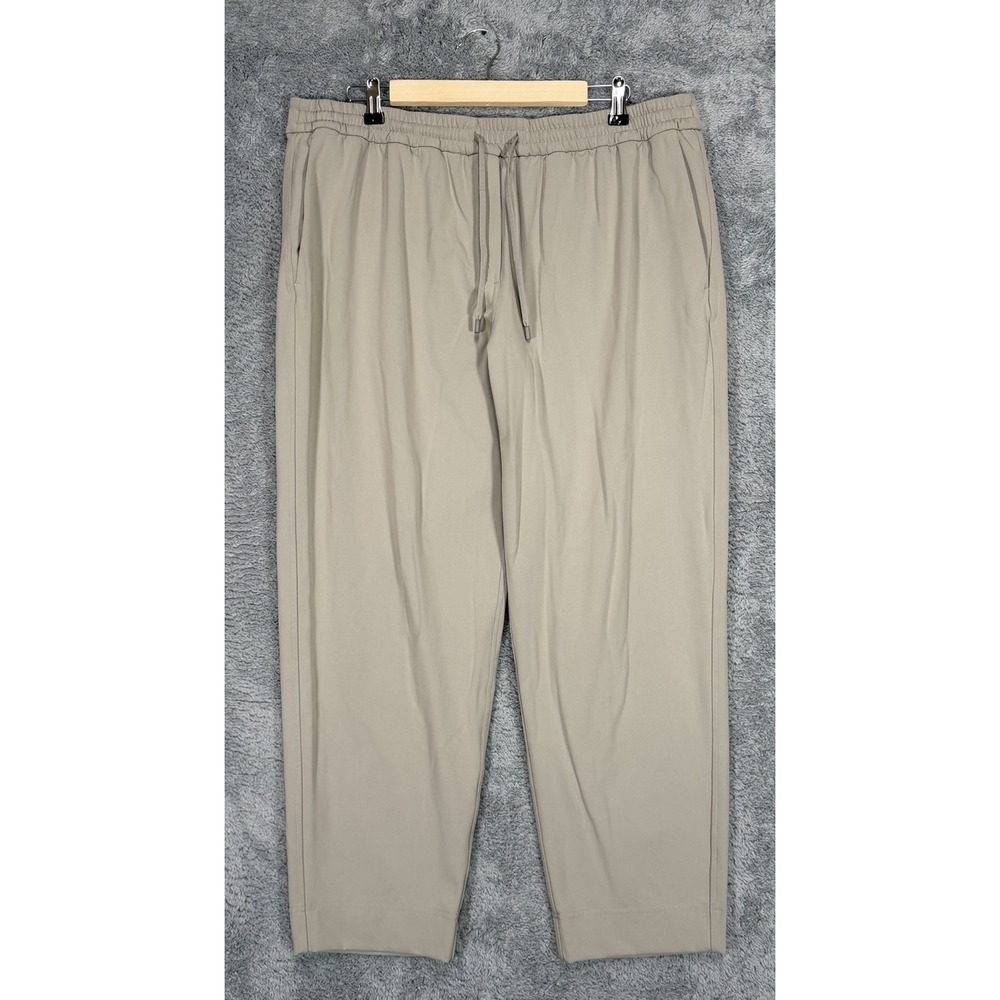 Lululemon‎ Luxtreme Pants Womens XL x 27" Tan Tapered Leg Drawstring LW5FWDS